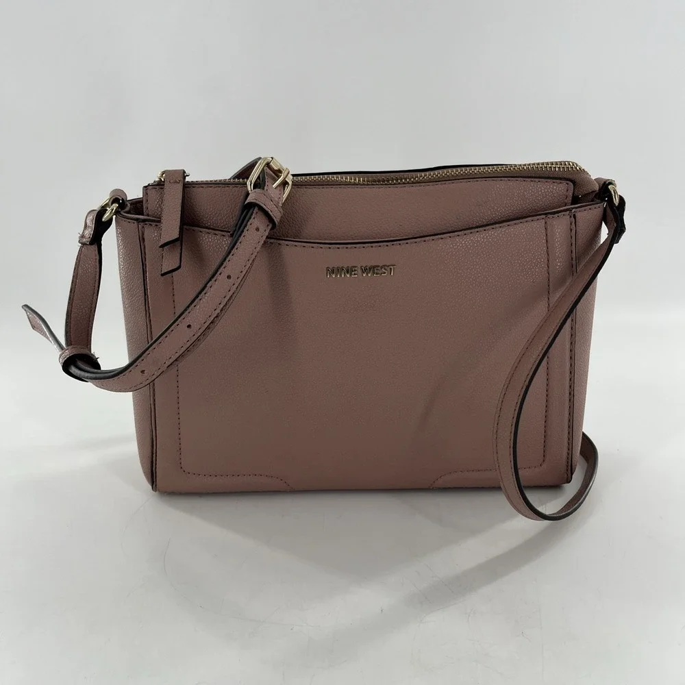 Nine West Shayden Jet Set Crossbody Begonia Dusty Rose‎ Mauve Pastel Pink Bag